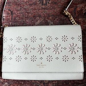 Kate Spade Mint Floral Cutout Crossbody Bag